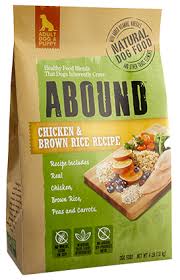 Abound chicken and brown rice dog food