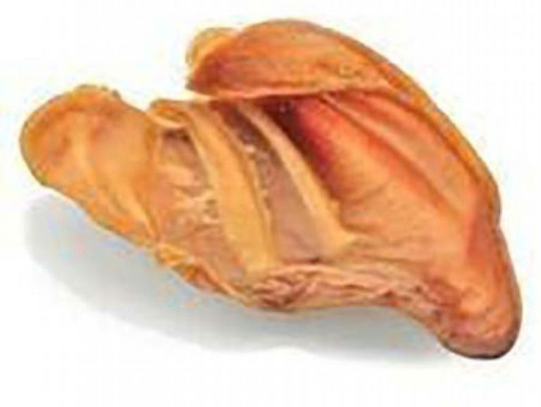 A photo of a TDBBS pig ear pet treat