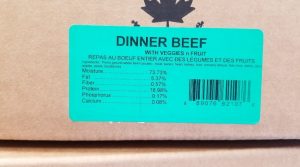 Carnivora Whole Animal Beef Dinner With Vegetables 'N' Fruit label