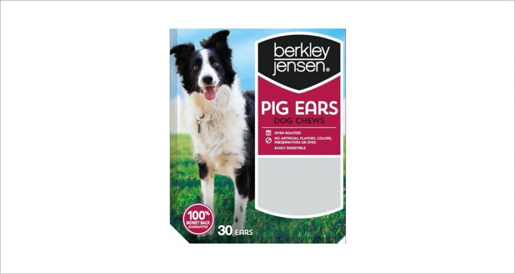 Berkley & Jensen pig ears treats front package