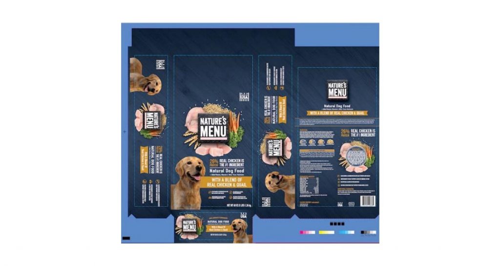 Nature’s Menu® Super Premium Dog Food with a Blend of Real Chicken & Quail packaging