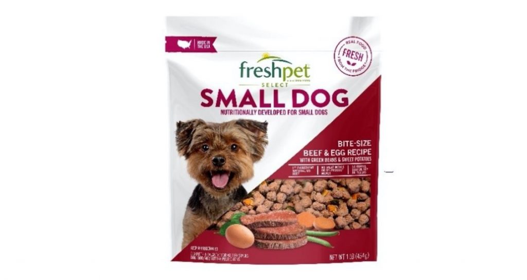 Freshpet Select Small Dog Bite Size Beef & Egg Recipe Dog Food (1 LB bags) front label