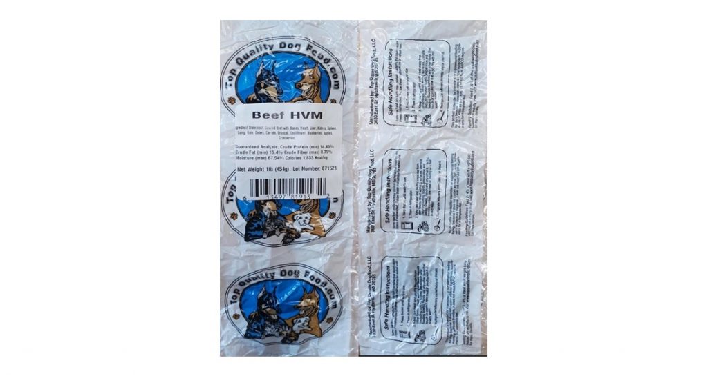 Beef HVM 1-pound package label