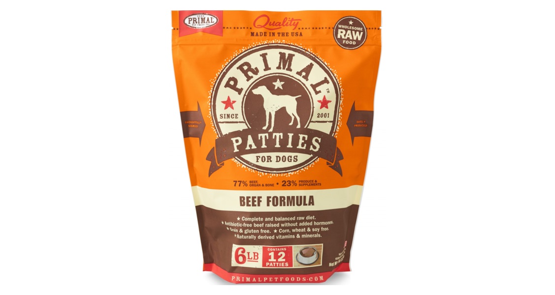 Primal Pet Foods Recall: Raw Frozen Patties Beef Formula - 1 Lot